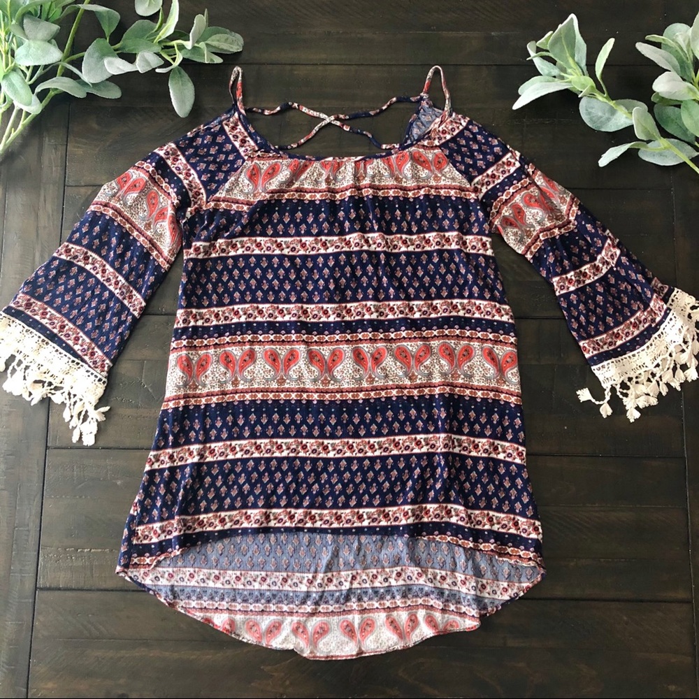 Cold Shoulder Tunic Top